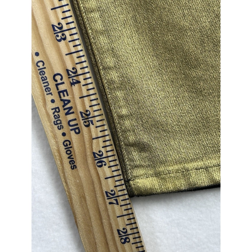 Lauren Ralph Lauren Metallic Olive Skinny Jeans - Picture 9 of 12
